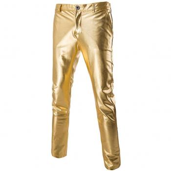 Pantalon en cuir brillant pour homme taille XL