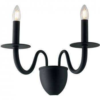Aplique de pared Twin Vela 2 luces Metal Negro