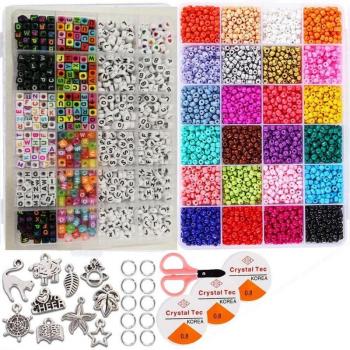 Manualidades Creativas: Set de Pulseras con Perlas y Cuerdas Elásticas