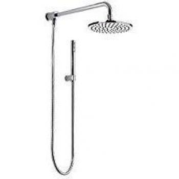 Douchette ronde avec déviateur et pomme de douche 20 cm