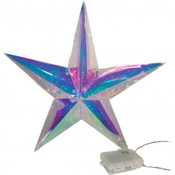 6cm Battery Operated Light up Hanging Christmas Dreamlight Star with 100 White LEDs