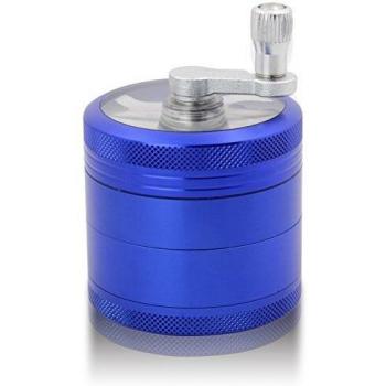Meuleuse en Aluminium incassable pour Moulin à Main à manivelle pour épices 4 pièces 2,2 Pouces (Bleu-Aluminium)