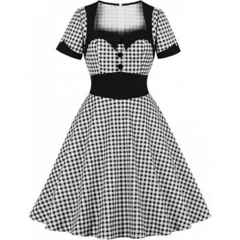 Rock 'n' Roll Audrey – Robe avec Ceintures et Boutons