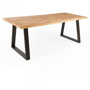 Oviala Mesa de comedor de madera bordes irregulares 200 x 95 x 75 cm