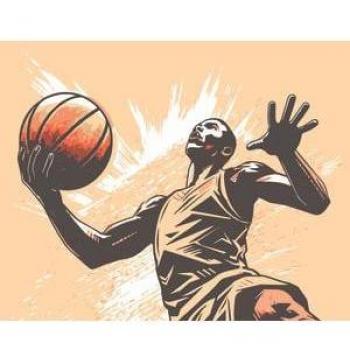 Graphic Basketball Player Wall Mural