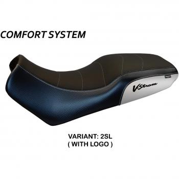 Tappezzeria Melito Comfort per Suzuki V-Strom 1000 DL (02-08) con Logo 2SL (argento)