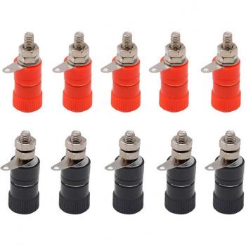 5Pcs 4mm Red & Black Banana Plug Connector