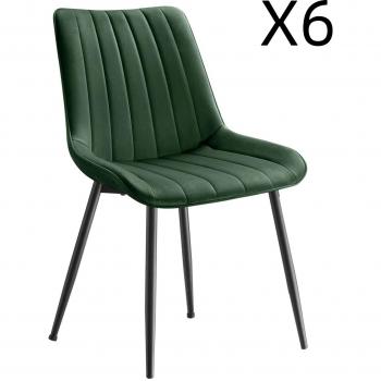 Chaises 6 pièces Vert Noir Dossier Ergonomique – SONGMICS
