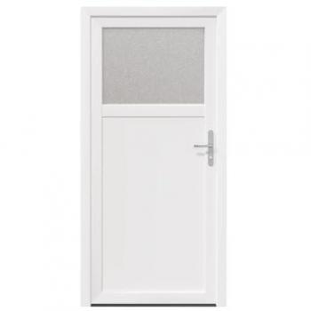 Porte d'entrée latérale PVC blanche 98 x 198 cm – vidaXL