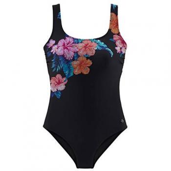 Badeanzug LASCANA Gr. 46, Cup C, bunt (schwarz, bedruckt, bunt), Damen