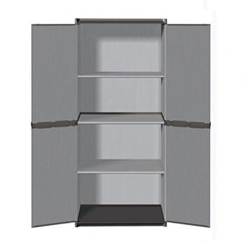 Armoire de rangement haute en résine TOOD 3 tablettes Gris
