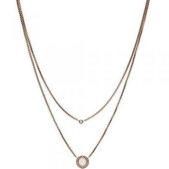 Fossil JF03057791 Collier double Glitz Doré Rose pour femme