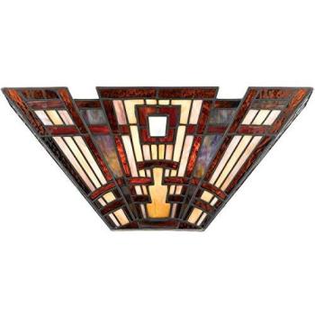 Tiffany‑Style Twin Wall UpLight with Valiant Bronze Glass Shade – 60 W LED (E14)