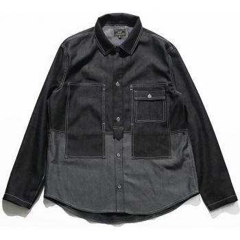 Camisa Denim de Calle con Solapa y Bolsillos