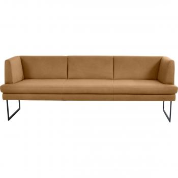 K+W Komfort & Wohnen Cube Sitzbank – Hammerkissenoptik – 2 Breiten – Schwarz Metallstütze – 229 × 82 × 67 cm