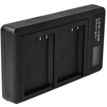Chargeur double avec écran LED vhbw pour Canon EOS 1100D, 2000D, 1200D, 4000D, 1300D