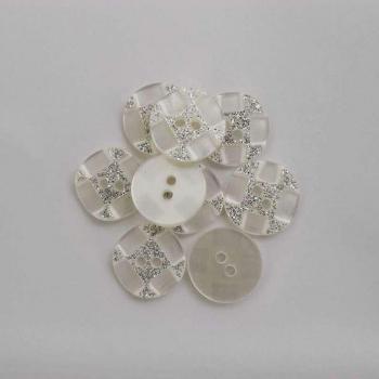 15mm Round Lattice Resin Buttons with 2 Holes