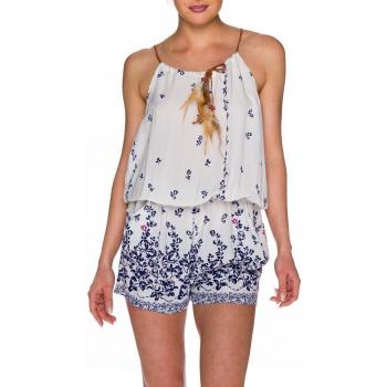 Mystische Jumpsuit-Hotpants mit Zauberei‑Print – S/M