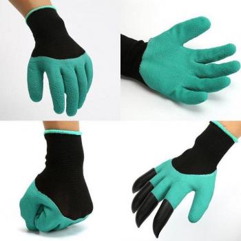Guantes para Jardinería con Dientes de Metal, Impermeables y con Puntera Resistente