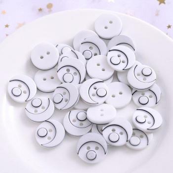 Resin Sewing Buttons 50Pcs with Cute Moon Pattern