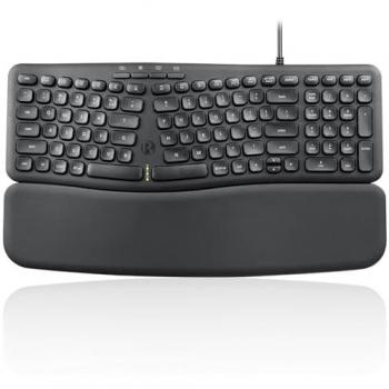 Ergonomic PERIBOARD‑536BUS Wireless English Layout Keyboard with Wrist Pad