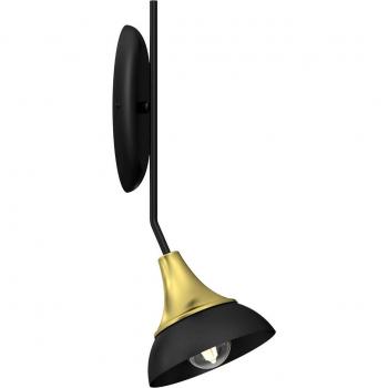 Euluna Maro 1-Bulb Wall Lamp, Black/Brass