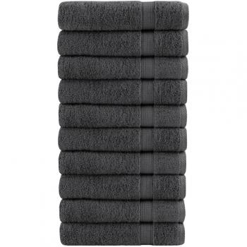 Draps de bain SOLUND 10 pcs – Serviettes de douche haute gamme (anthracite)