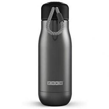 Botella Zoku 350 ml Acero Inoxidable Doble Pared, Color Graphite
