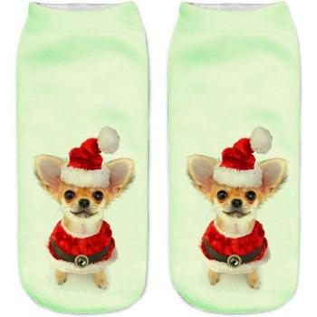 Chaussettes 3D Chihuahua pour femmes, chiot mignon, coupe basse, Style CN005