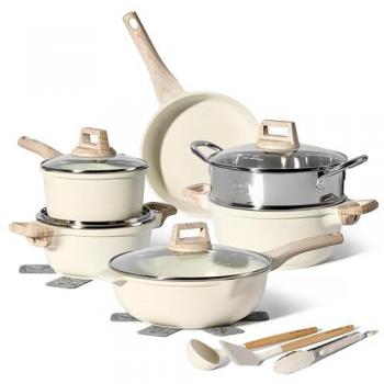 Just Perfecto 15‑Piece Aluminum Non‑Stick Bake & Cook Set – Beige