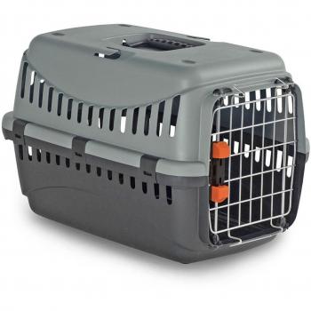Transportín travel puerta metálica para perros y gatos con cierre de seguridad normativa IATA 48x32x31cm NAYECO