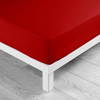 140 x 190 cm douçeur d'intérieur New Drap Housse Jersey Uni Rouge