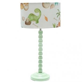 VALUELIGHTS Sage Green Bobbles Lamp with Colourful Drum Shade and E14 LED