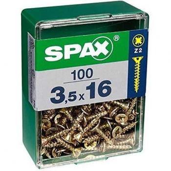 Spax Yellox 150 Flat Head Wood Screws – 2 × 10 mm, Clear Packaging