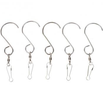 5Pcs Spinning S-Hooks for Color Changing Wind Chimes