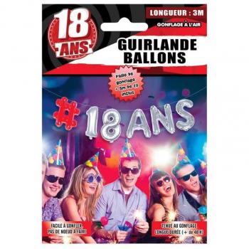Fête 18 Ans – Guirlande Ballons Chromée
