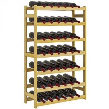 Estante para Botellas de Vino HOMCOM, Madera Natural, 7 Niveles