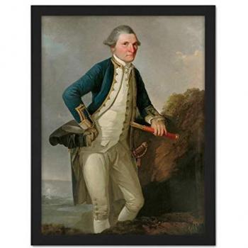 Framed Webber Portrait of Captain James Cook – Large Wall Decor