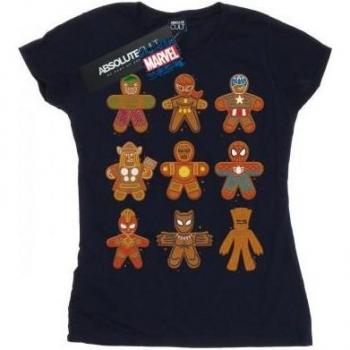 Navy Marvel Avengers Christmas Gingerbread Tee