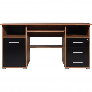 Germania Twin Shelf Desk – Walnut Finish