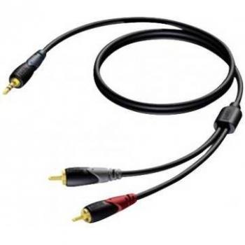 Câble audio 1x mini-jack vers 2x RCA, modèle CLA711 de Procab, 20m