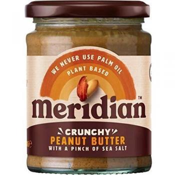 Meridian Salted Glass Jar Crunchy Peanut Butter 280g