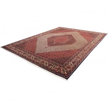 Morgenland Bidjar Takab Medaillon Rosso – 349 × 252 cm, 13 mm dick, Rechteckiger Wollteppich (Unikat + Zertifikat)