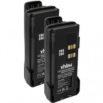 Batteries vhbw 2x pour Motorola PMNN4544, PMNN4544A, PMNN4543A (3350mAh, 7,4V, Li-ion)