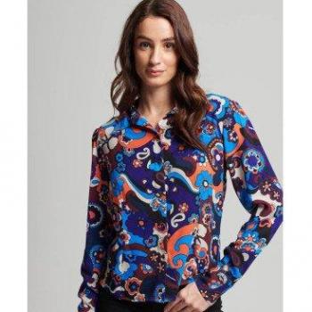 Camisa Superdry Femme Chemise Long Sleeve 70s Print