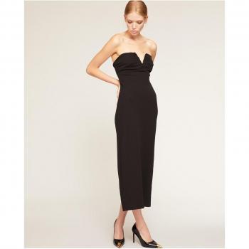 Velo Motivi: Vestido Largo Bustier con Corte Enmarcado y Escote Cardio