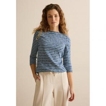 Cecil Femmes T‑shirt Bleu à Rayures et Motifs – XS