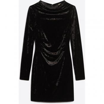 Superdry W8011367A vestido de terciopelo negro, mujer, talla S