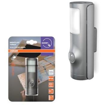 Torche LED argentée avec fonction veilleuse