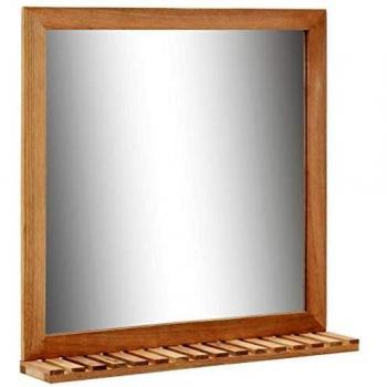 VidaXL Bathroom Mirror 23.6x4.7x24.4 Solid Wood Walnut